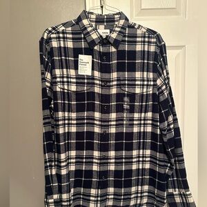 NWT - Sonoma Navy and Cream Checkered Shirt